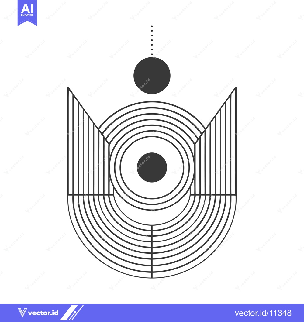 Premium Vector dari Abstract Geometric Design with Circles and Lines