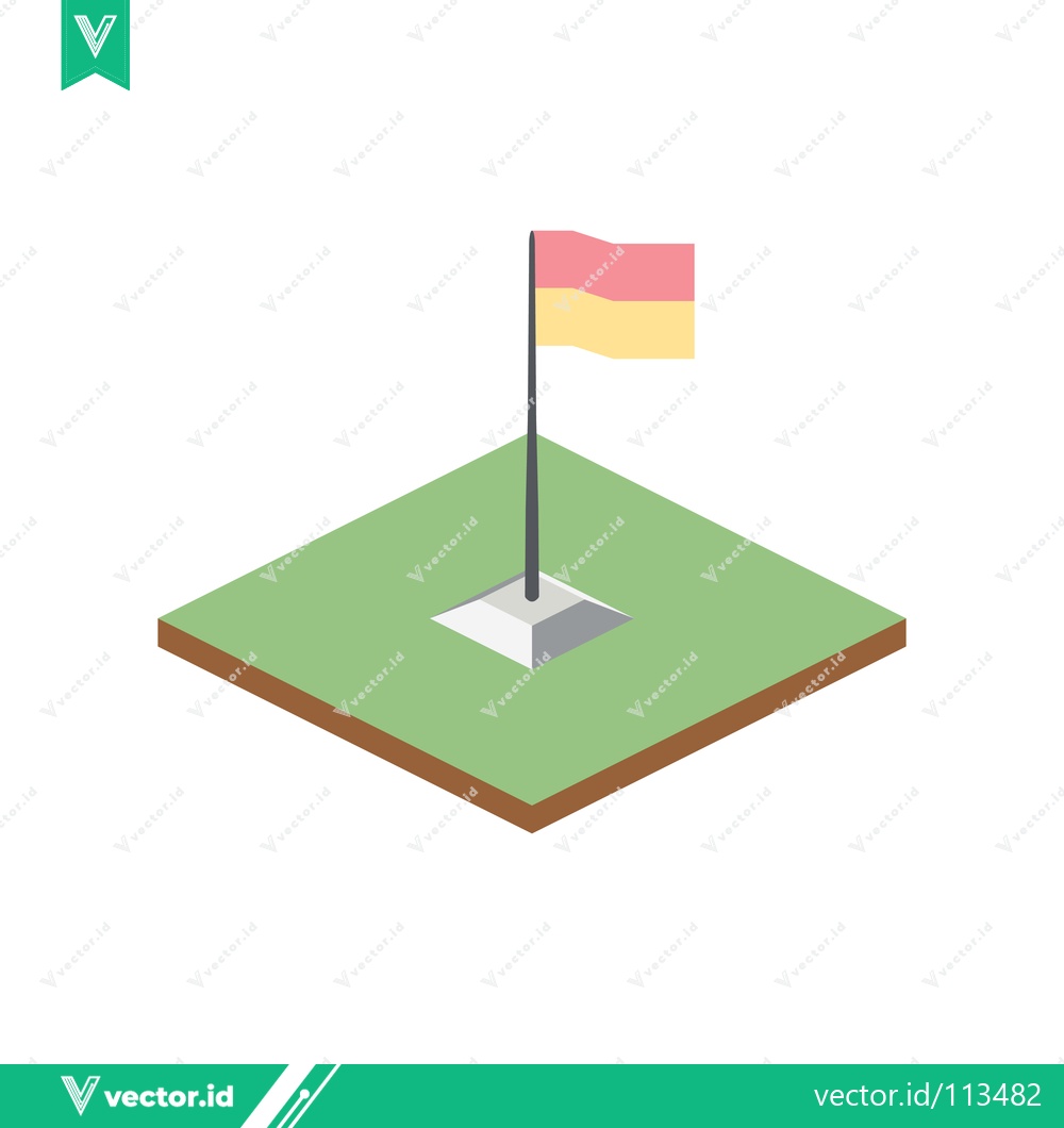 Premium Vector of Isometric Golf Flag on Green Course
