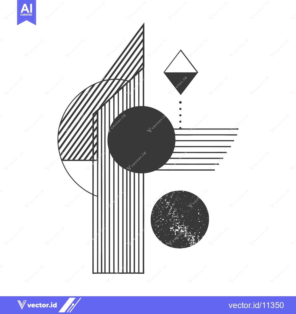 Premium Vector of Abstract Geometric Design with Circles and Stripes