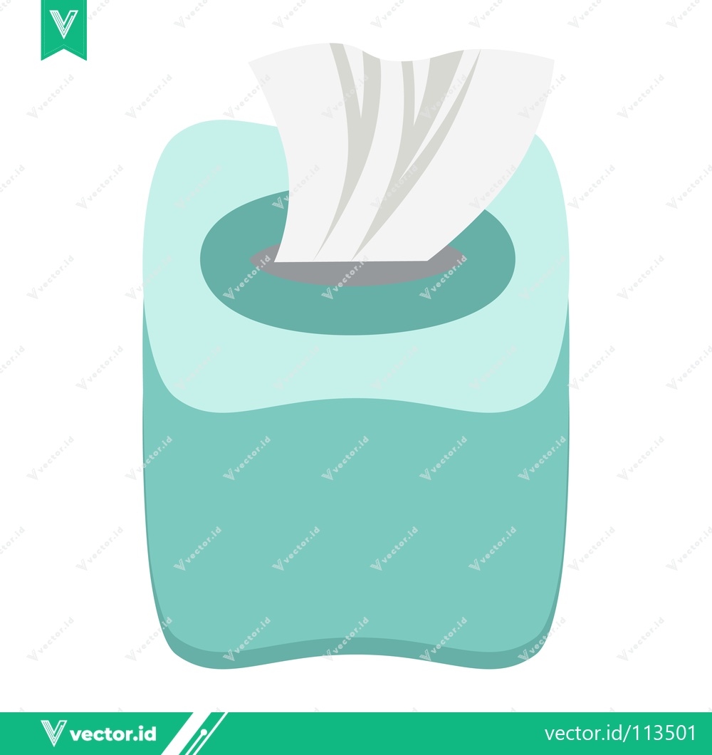 Premium Vector dari A box of tissues with white tissues sticking out of the top