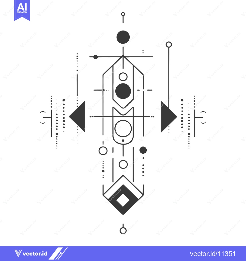 Premium Vector of Abstract Geometric Design with Circles, Lines, and Arrows
