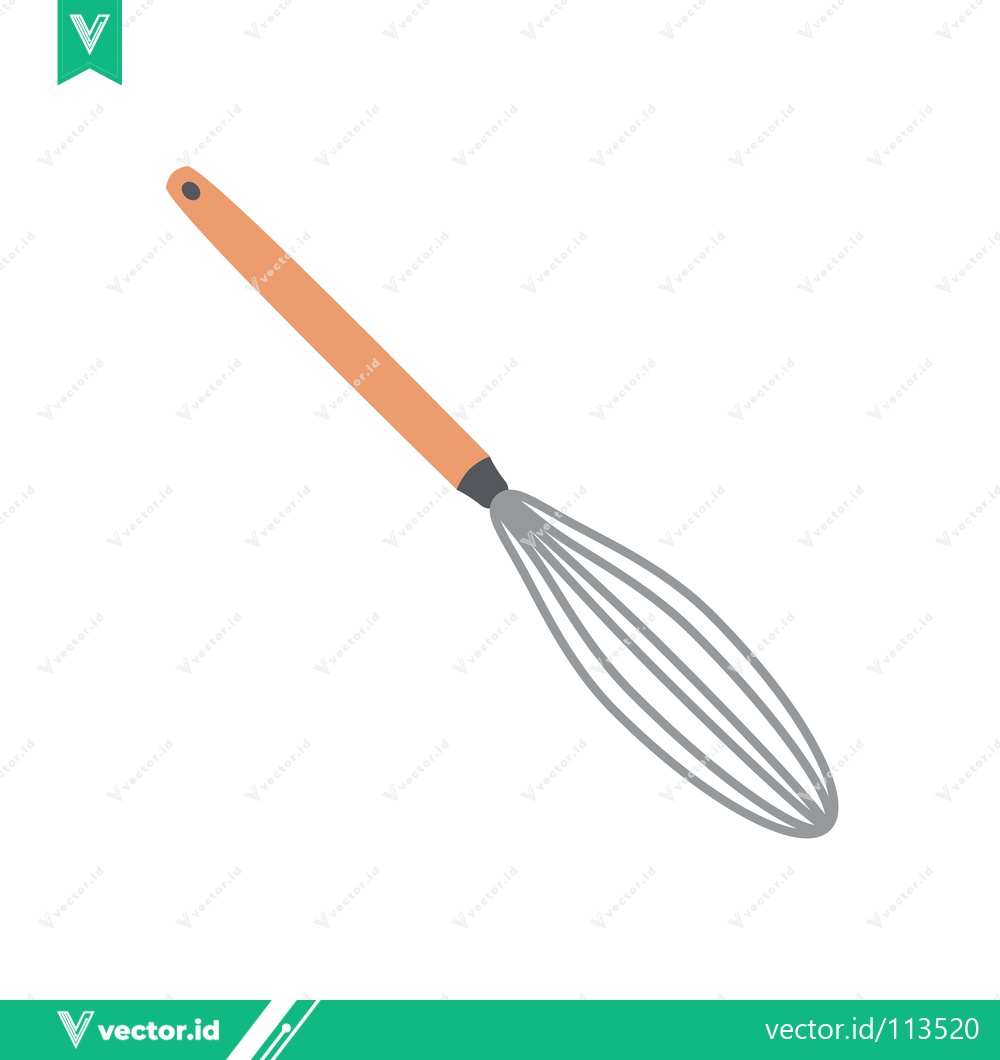 Premium Vector dari Simple illustration of a kitchen whisk with an orange handle