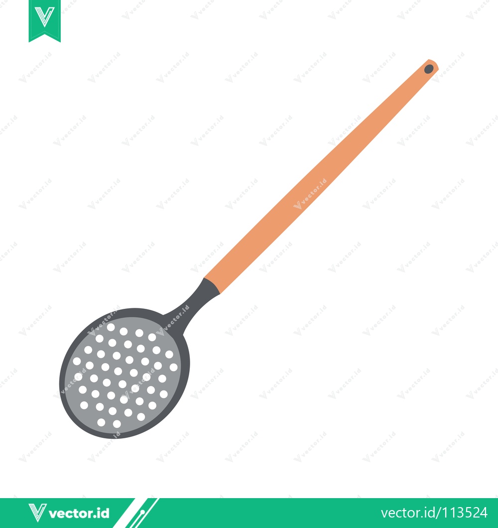 Premium Vector dari A simple illustration of a skimmer with a wooden handle