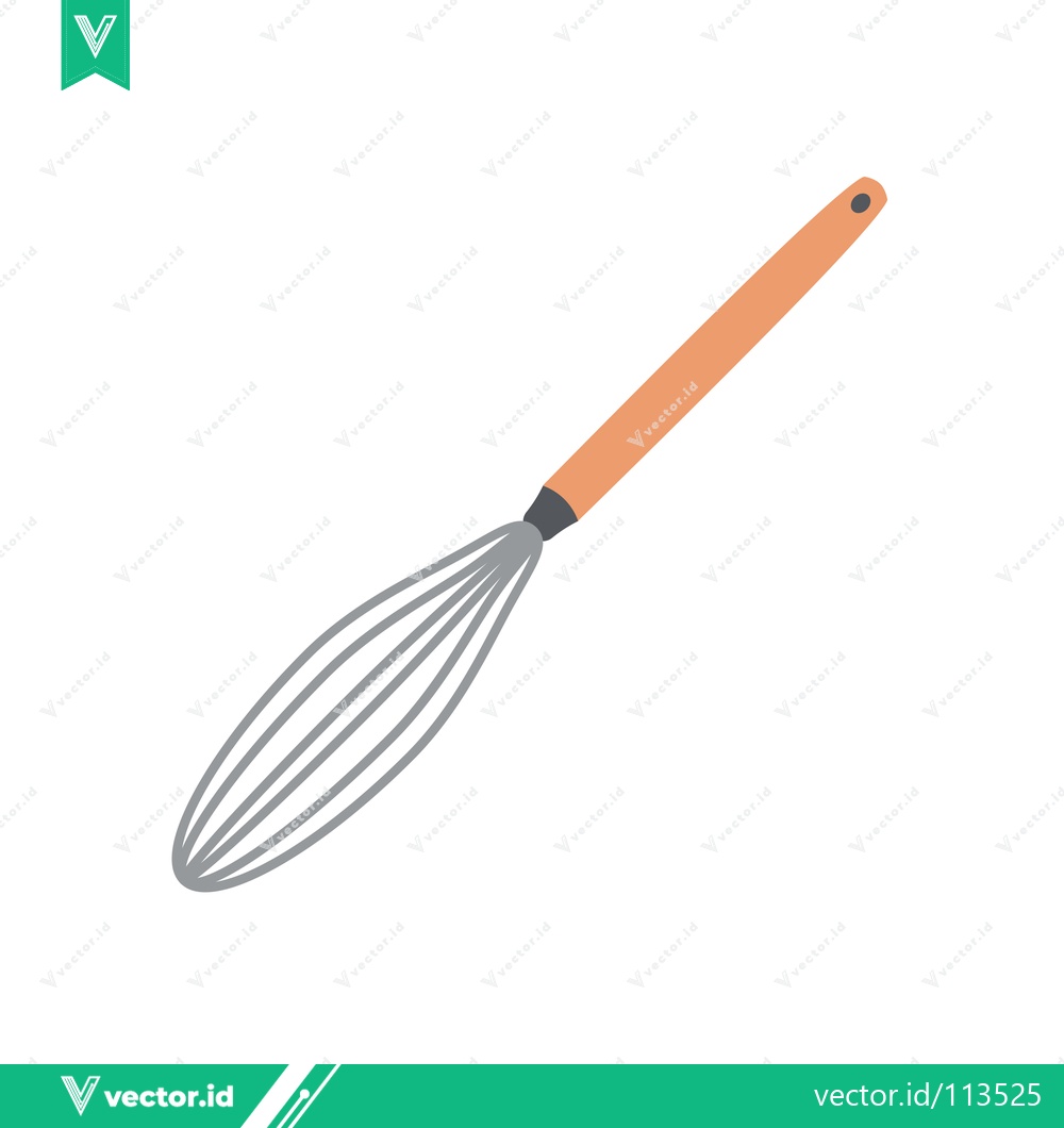 Premium Vector dari Hand-drawn illustration of a kitchen whisk with a wooden handle