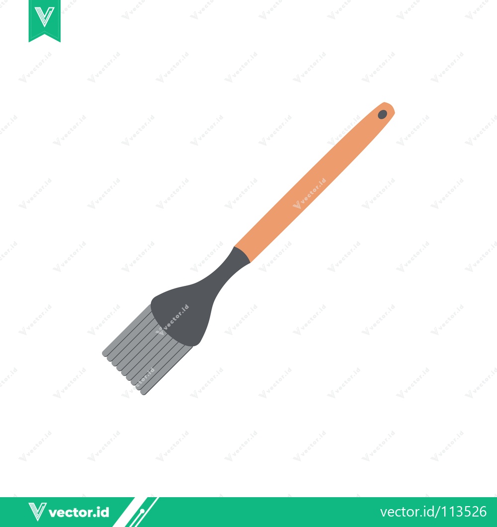 Premium Vector dari Illustration of a Silicone Pastry Brush with Wooden Handle