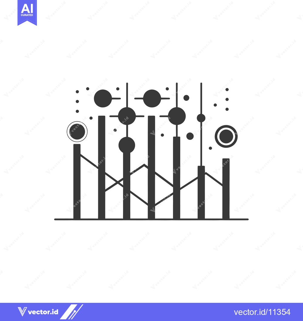 Premium Vector of Abstract geometric design with circles, lines, and bars