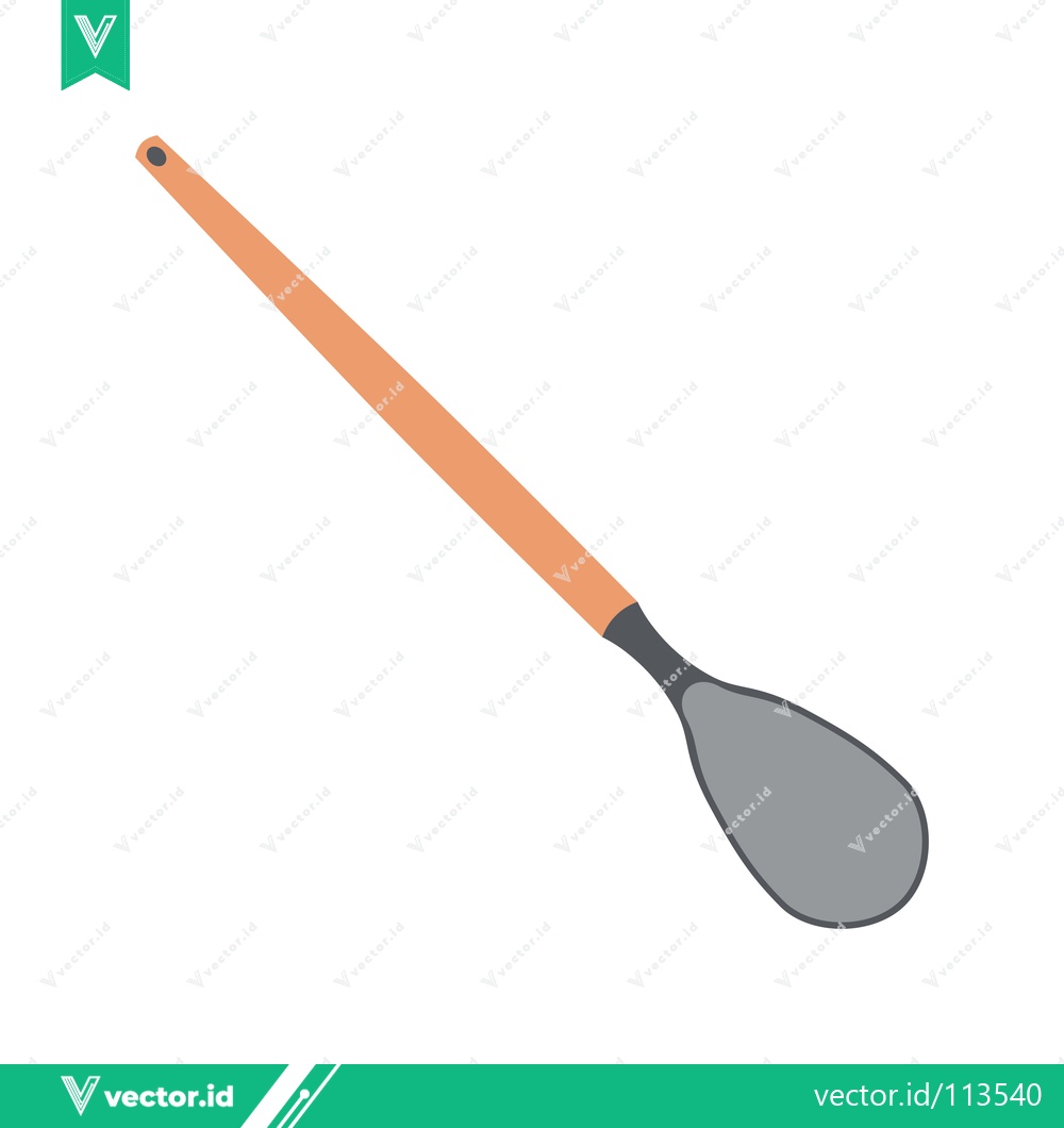Premium Vector dari Simple Illustration of a Kitchen Spatula with Orange Handle