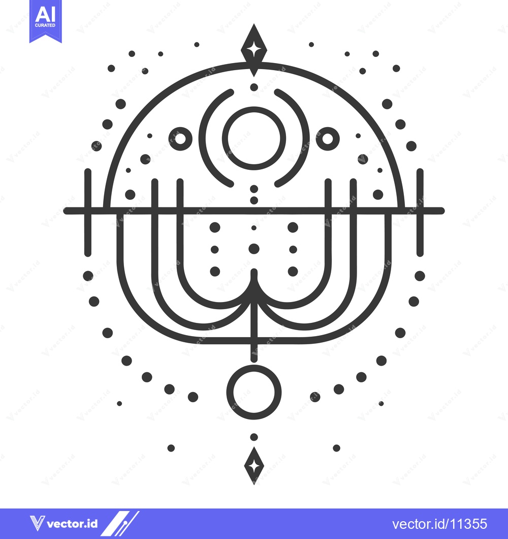 Premium Vector dari Abstract Geometric Design with Circles, Lines, and Dots