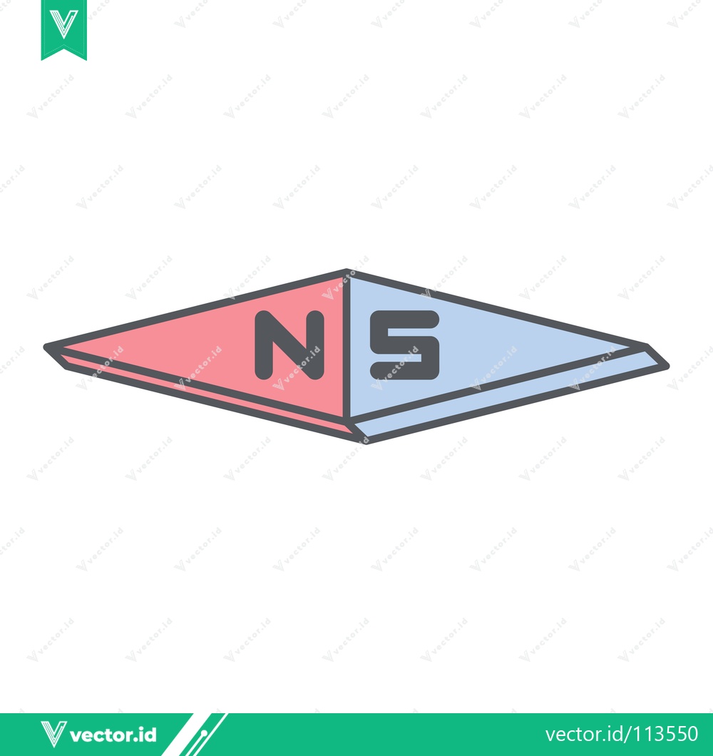 Premium Vector dari North South Magnet Polarity Science Icon