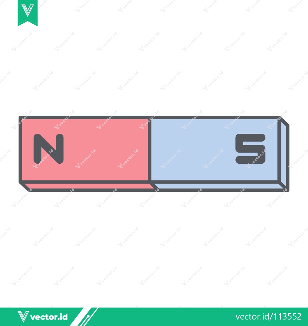 Premium Vector dari Bar Magnet with North and South Poles Clearly Labeled