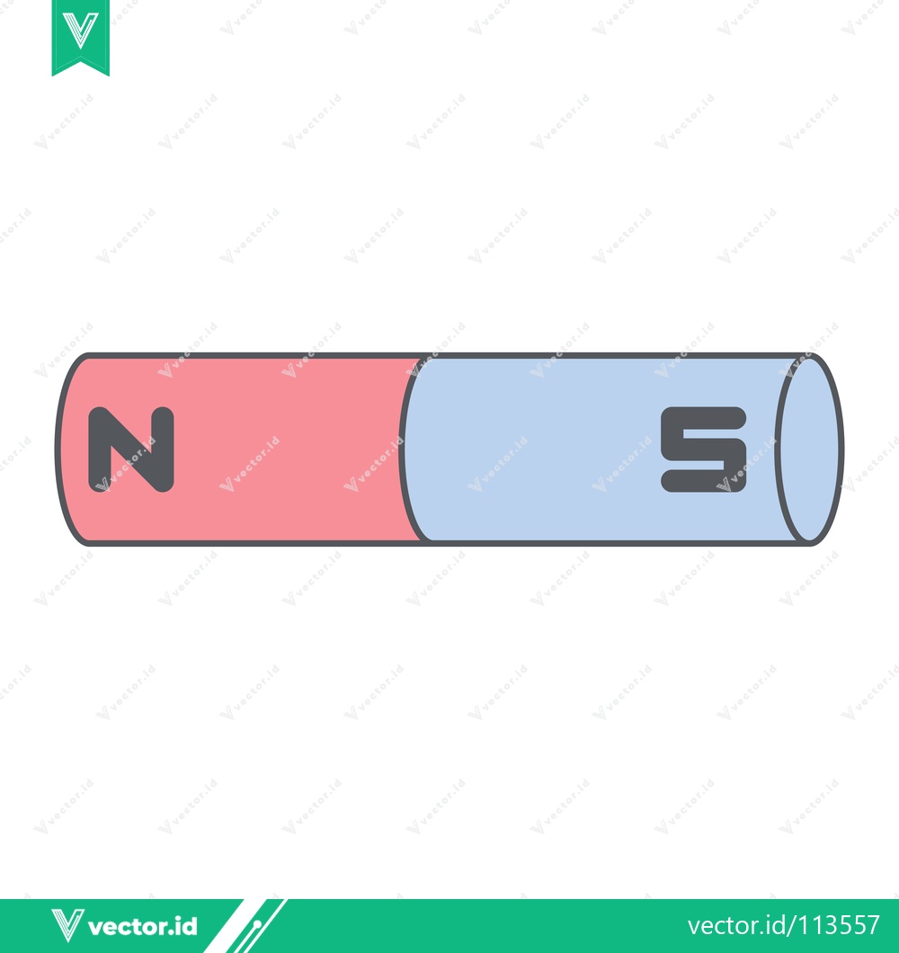Premium Vector dari Bar Magnet with North and South Poles Clearly Marked