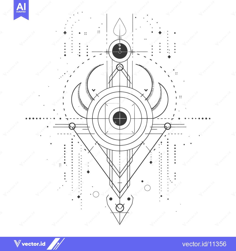 Premium Vector dari Abstract Geometric Design with Circles, Lines, and Dots