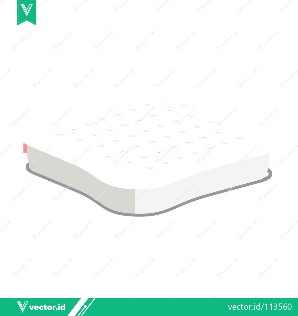 Premium Vector dari Simple Illustration of a White Mattress on a White Background
