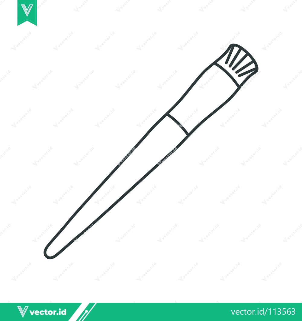Premium Vector dari Simple Line Drawing of a Makeup Brush