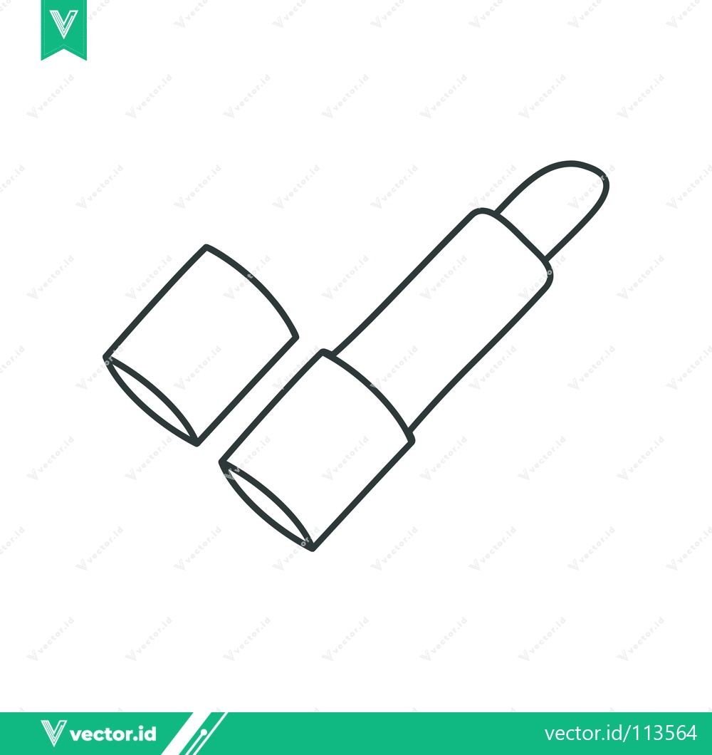 Premium Vector dari Minimalist Line Art Illustration of a Lipstick with Cap Off