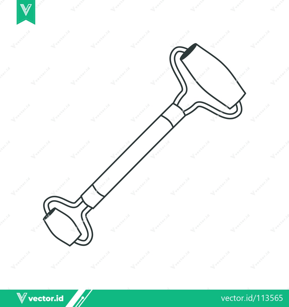 Premium Vector dari Line Art Illustration of a Jade Face Roller Tool