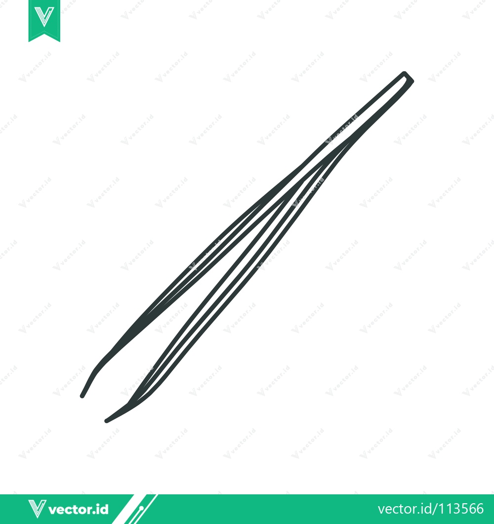 Premium Vector of Simple Line Drawing of Tweezers