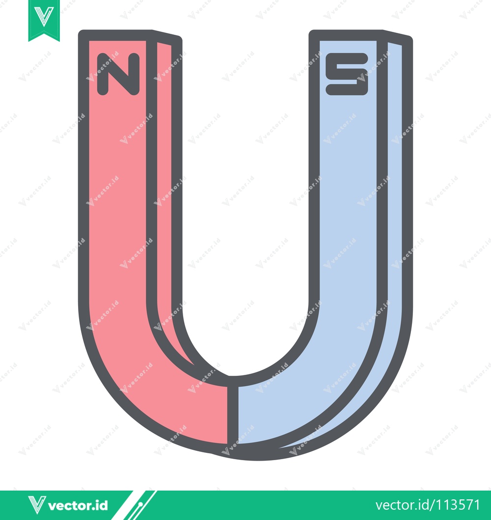 Premium Vector dari Simple Illustration of a Horseshoe Magnet with North and South Poles Clearly Marked