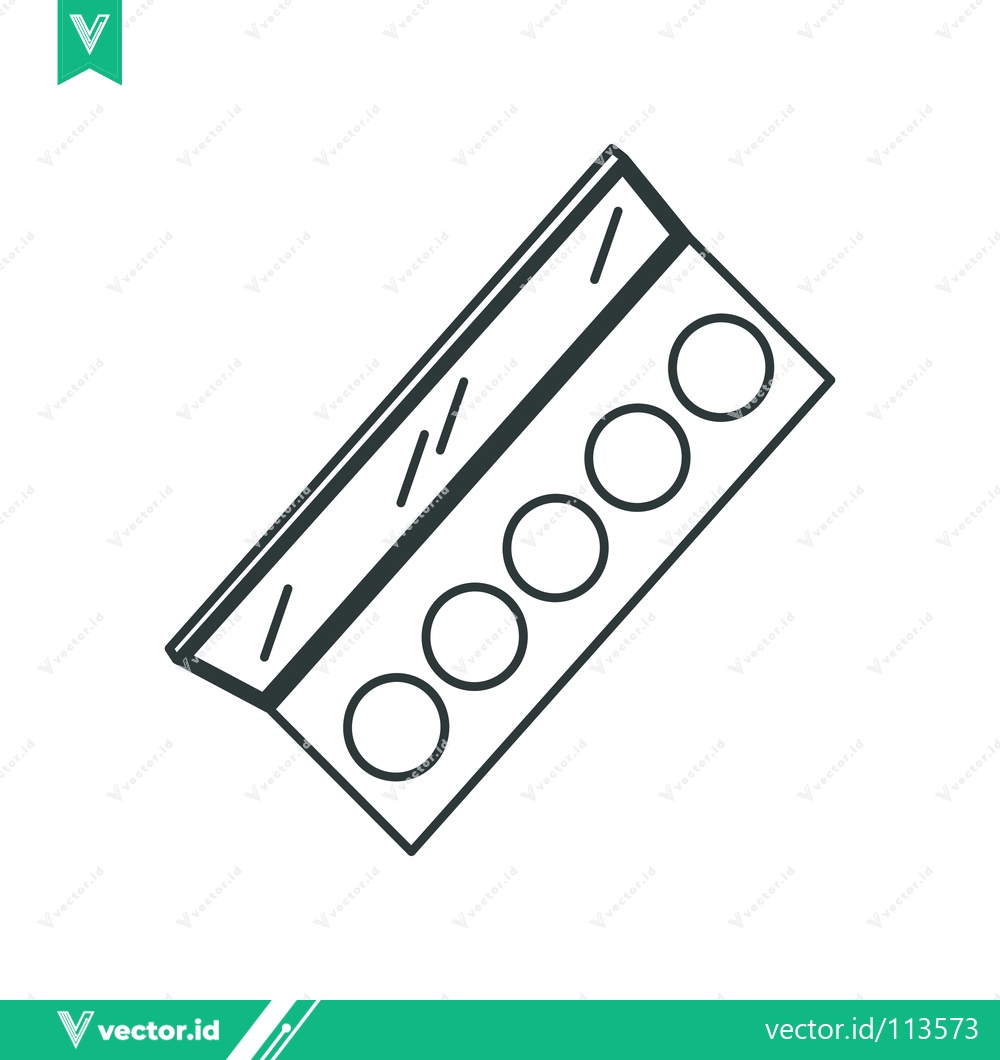 Premium Vector of Illustration of an eyeshadow palette with five circular pans and a mirror