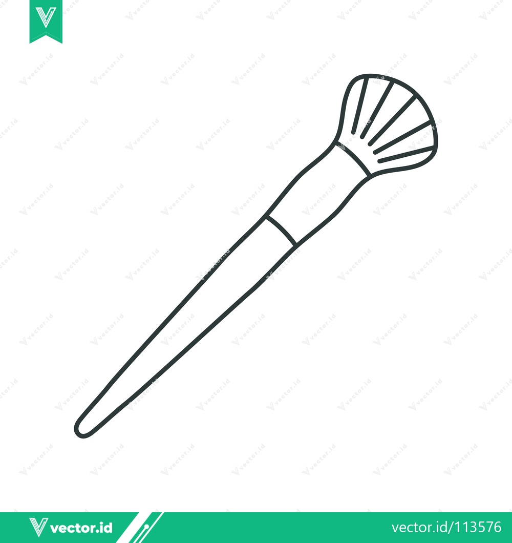 Premium Vector dari Simple Line Art Illustration of a Makeup Brush