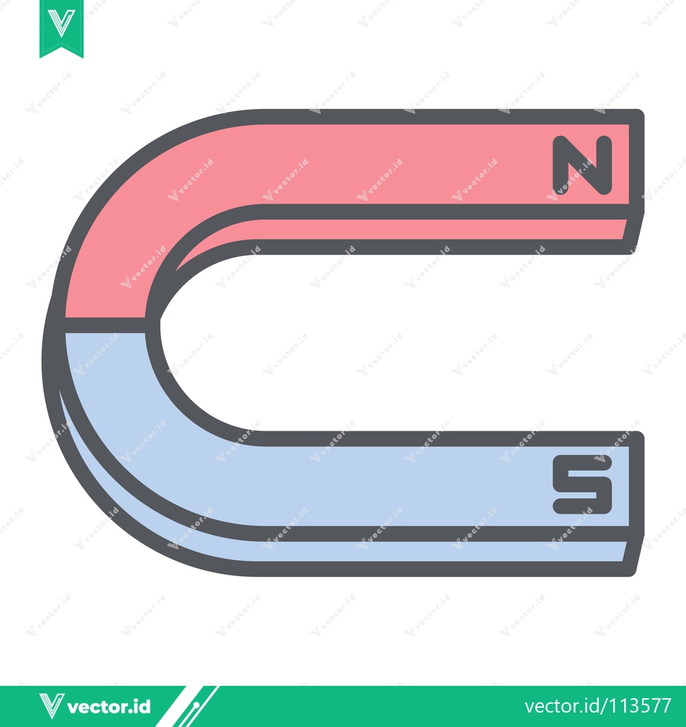 Premium Vector dari Horseshoe Magnet with North and South Poles Labeled