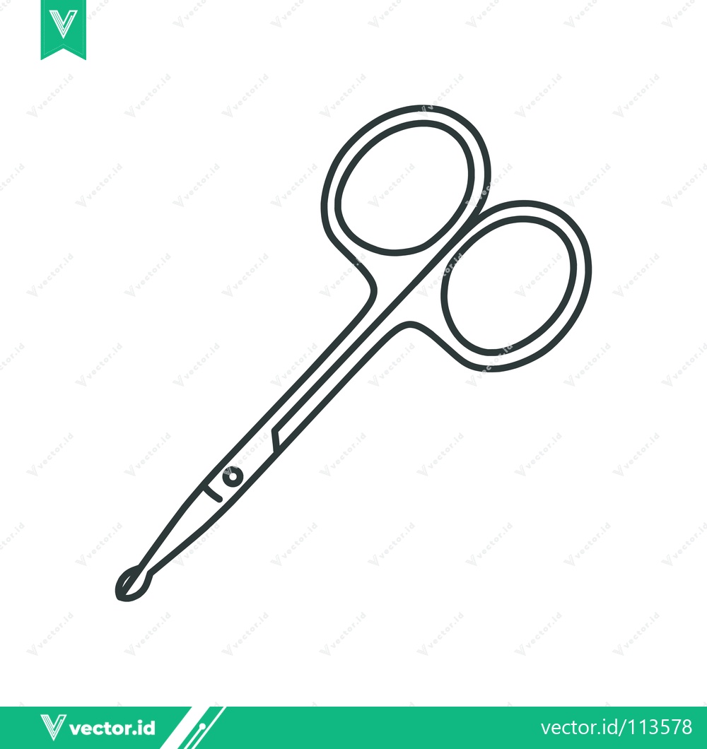 Premium Vector dari Simple Line Art Illustration of Small Scissors for Nail Care