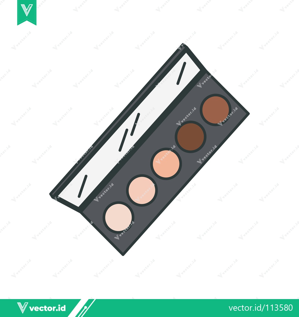 Premium Vector dari Hand-drawn illustration of an eyeshadow palette with multiple shades