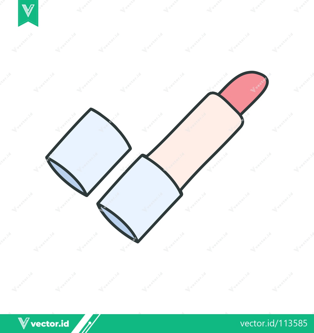 Premium Vector of Simple Illustration of a Pink Lipstick with Cap Off