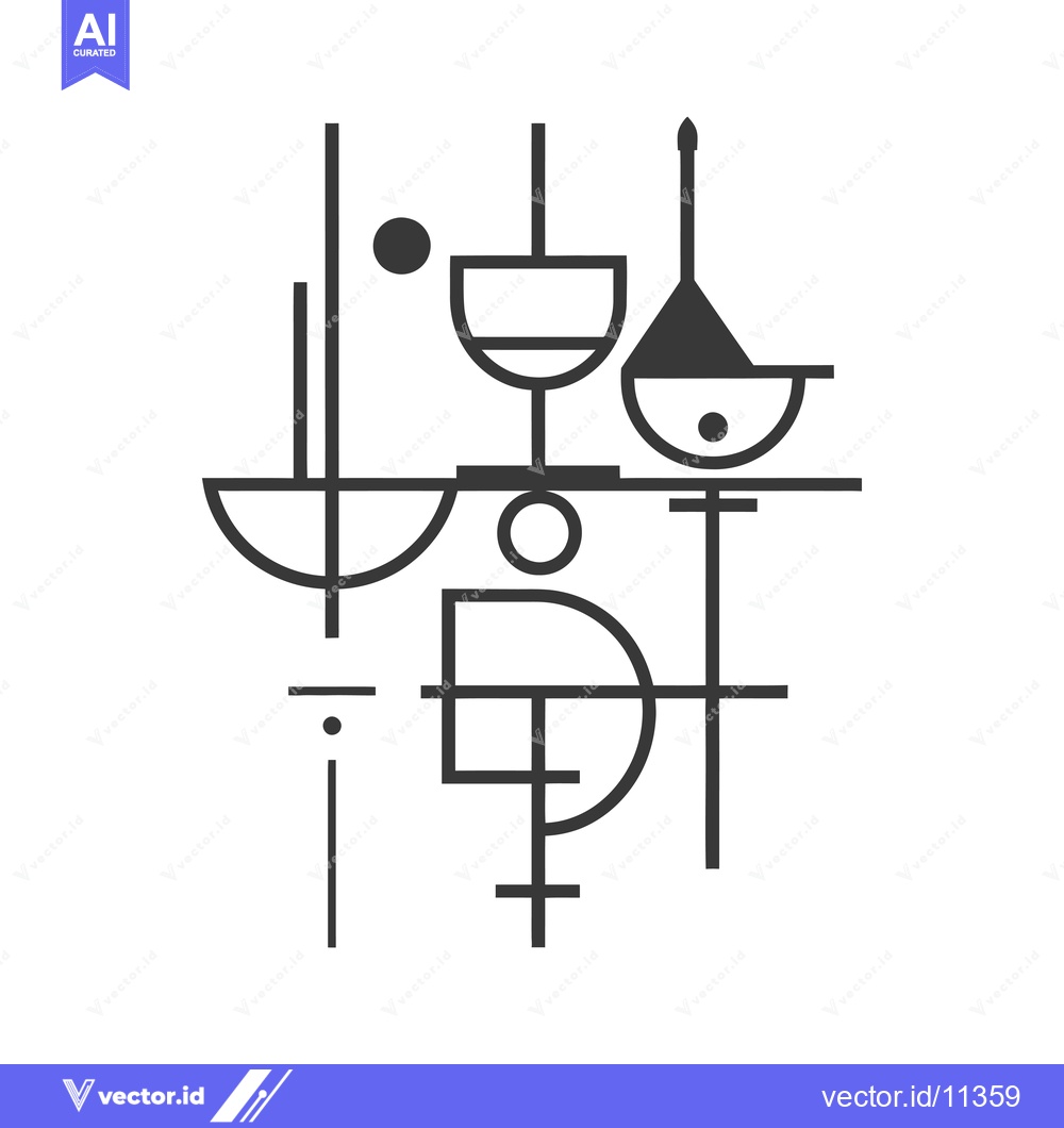 Premium Vector of Abstract Geometric Design with Circles, Lines, and Shapes
