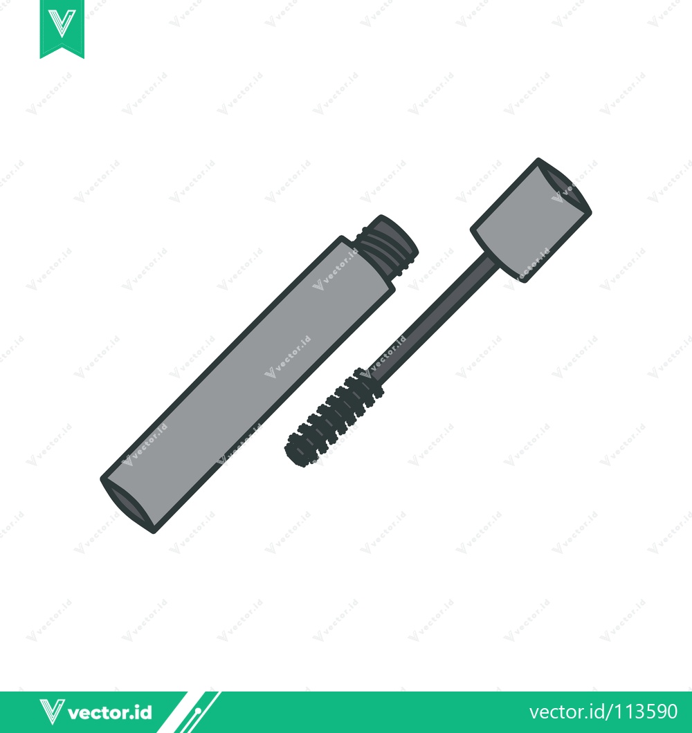 Premium Vector dari Simple Illustration of Mascara Wand and Tube