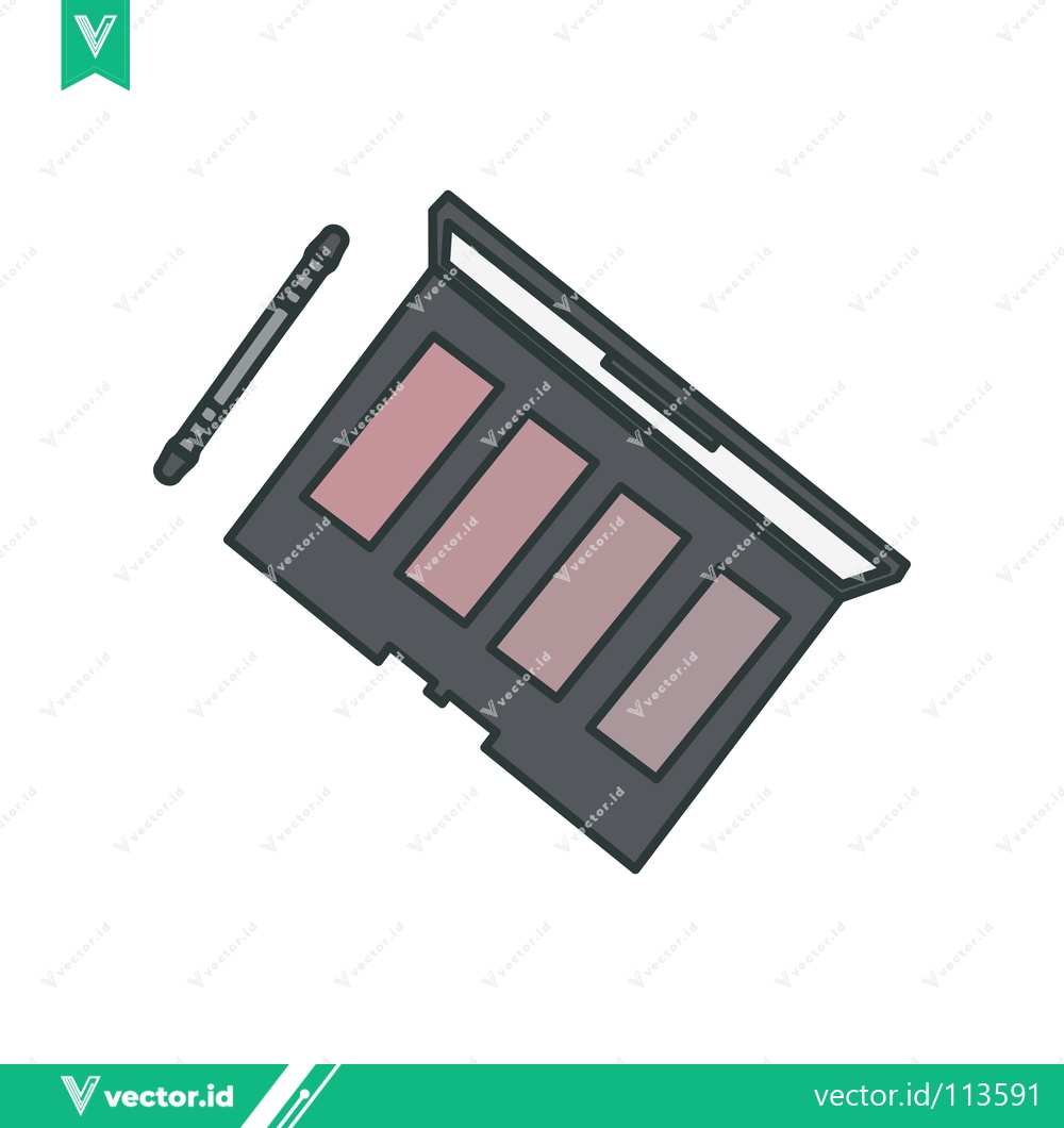 Premium Vector dari Aesthetic Eyeshadow Palette with Applicator for Makeup Application