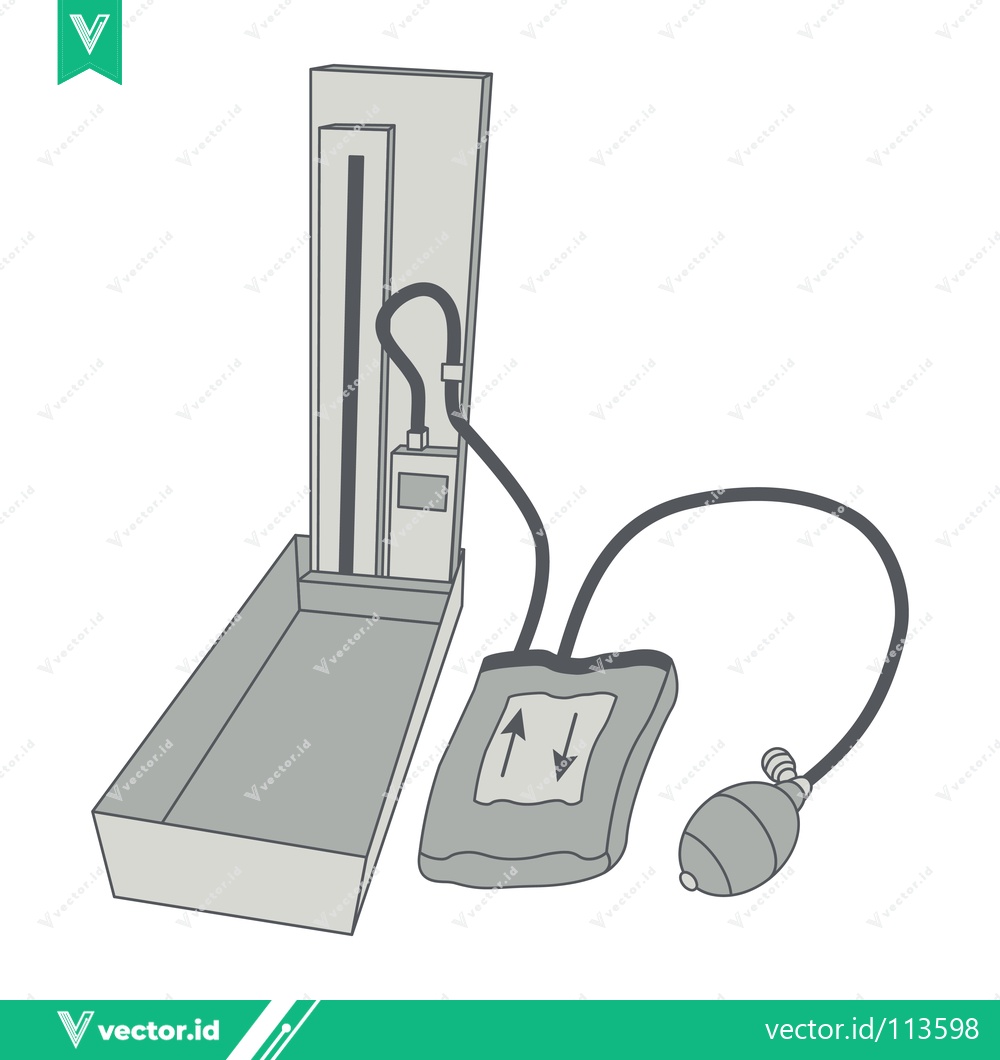 Premium Vector of Vintage Mercury Sphygmomanometer for Blood Pressure Measurement
