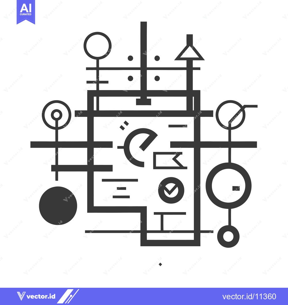 Premium Vector dari Abstract geometric design with circles, lines, and shapes