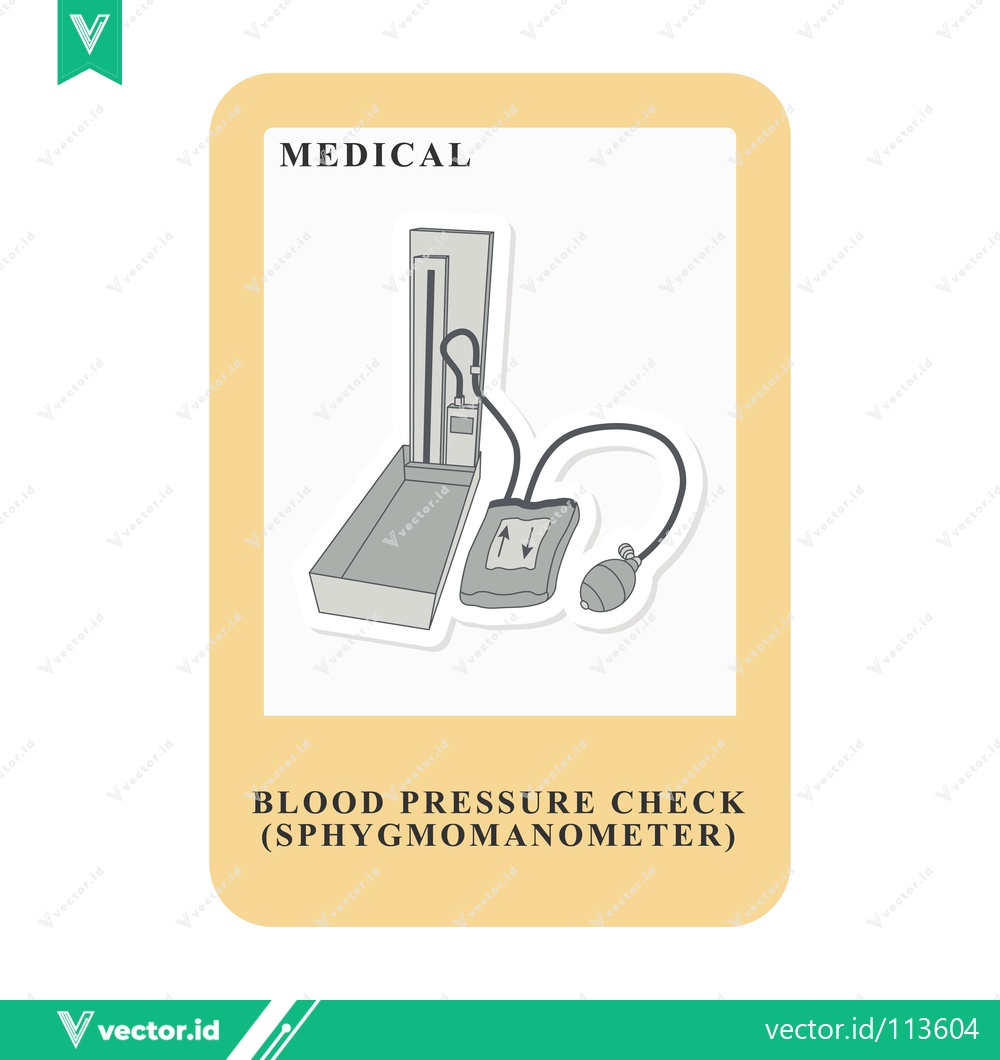 Premium Vector dari Medical Blood Pressure Check Sphygmomanometer Illustration