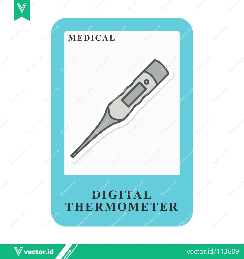 Premium Vector dari Digital Thermometer Medical Device Illustration