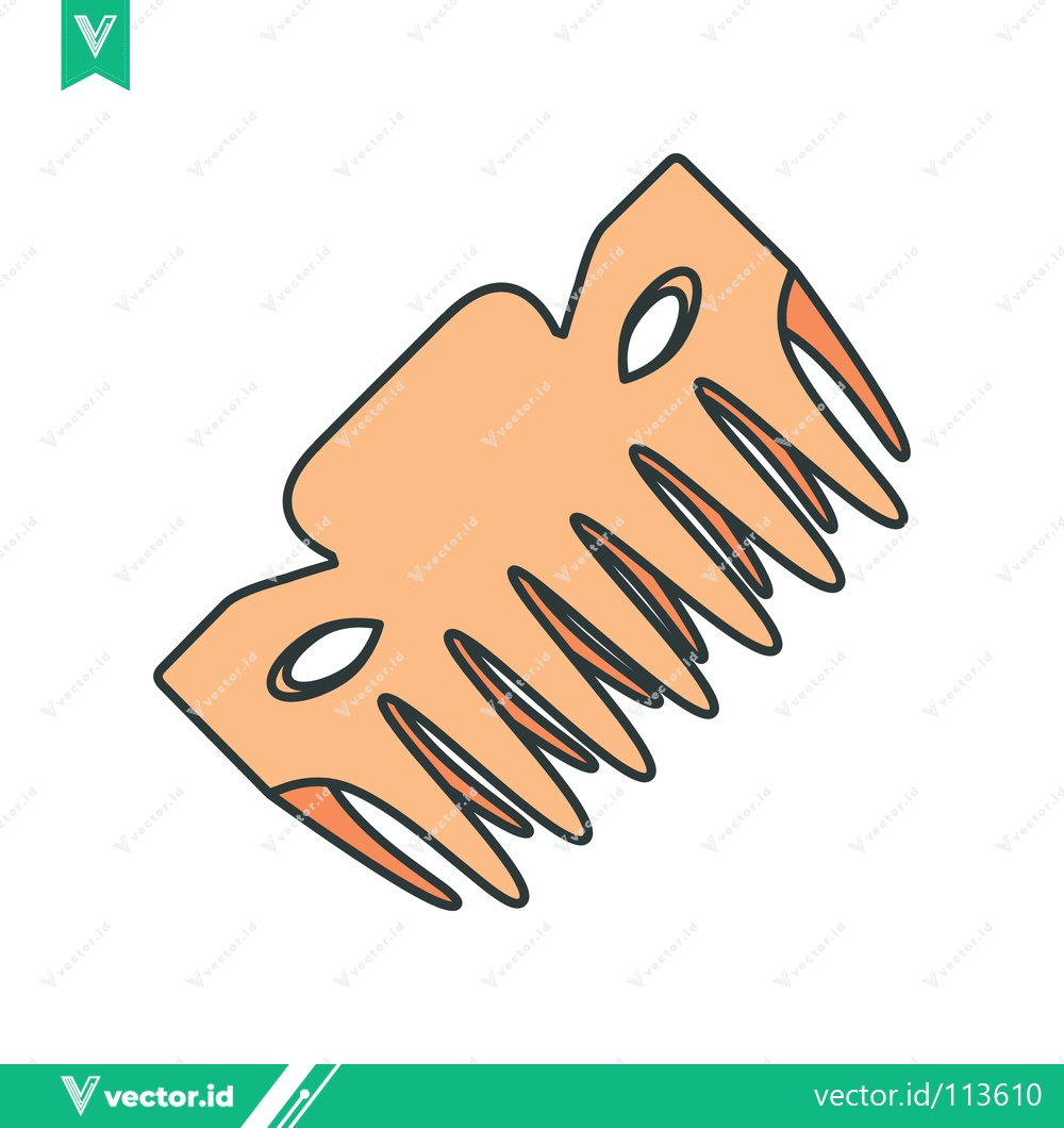 Premium Vector dari Stylized Illustration of a Peach-Colored Hair Comb