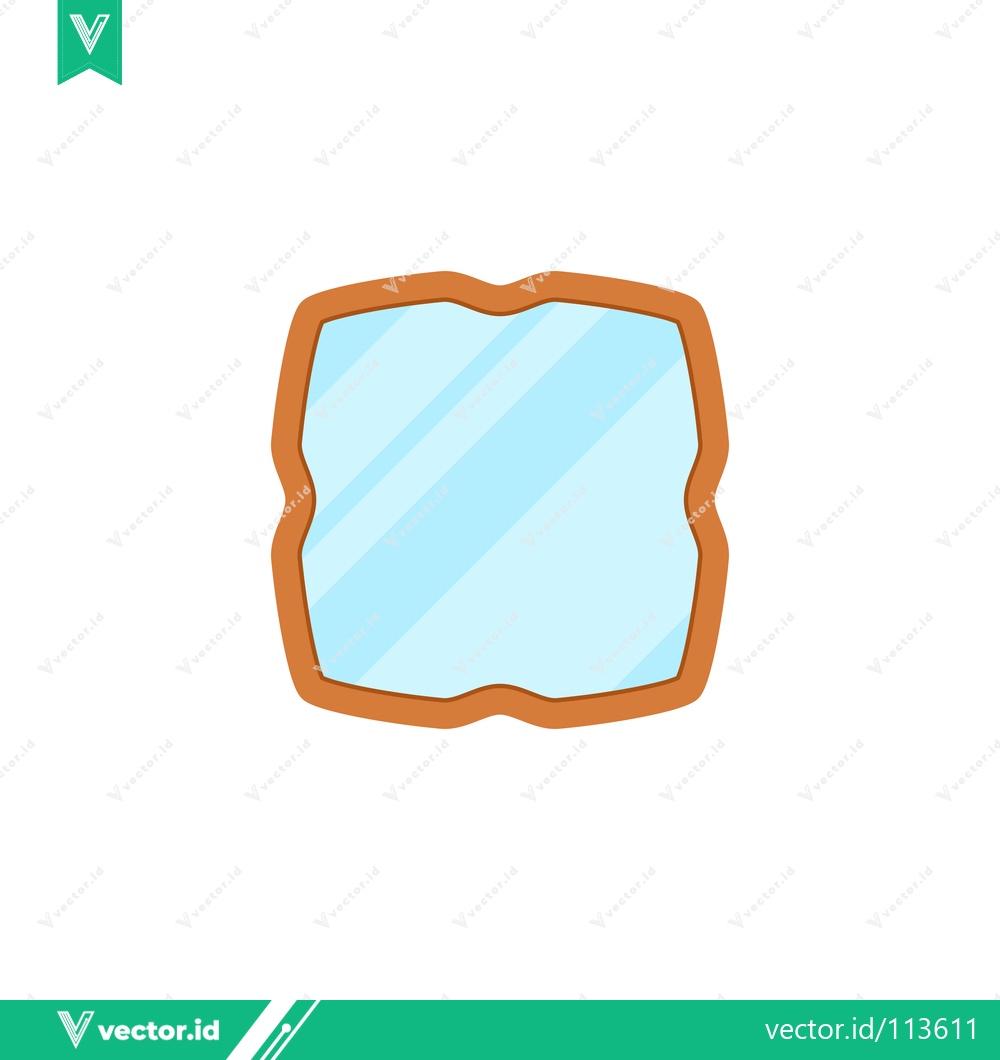 Premium Vector dari Cartoon Mirror with Ornate Wooden Frame