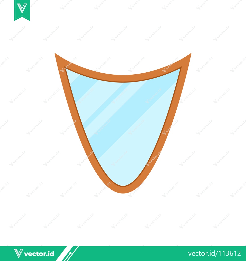 Premium Vector dari A Simple Vector Illustration of a Shield-Shaped Mirror