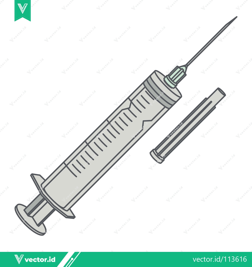 Premium Vector dari Medical Syringe with Needle and Cap Illustration