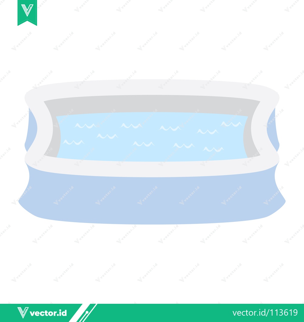 Premium Vector dari Inflatable kiddie pool filled with clear blue water