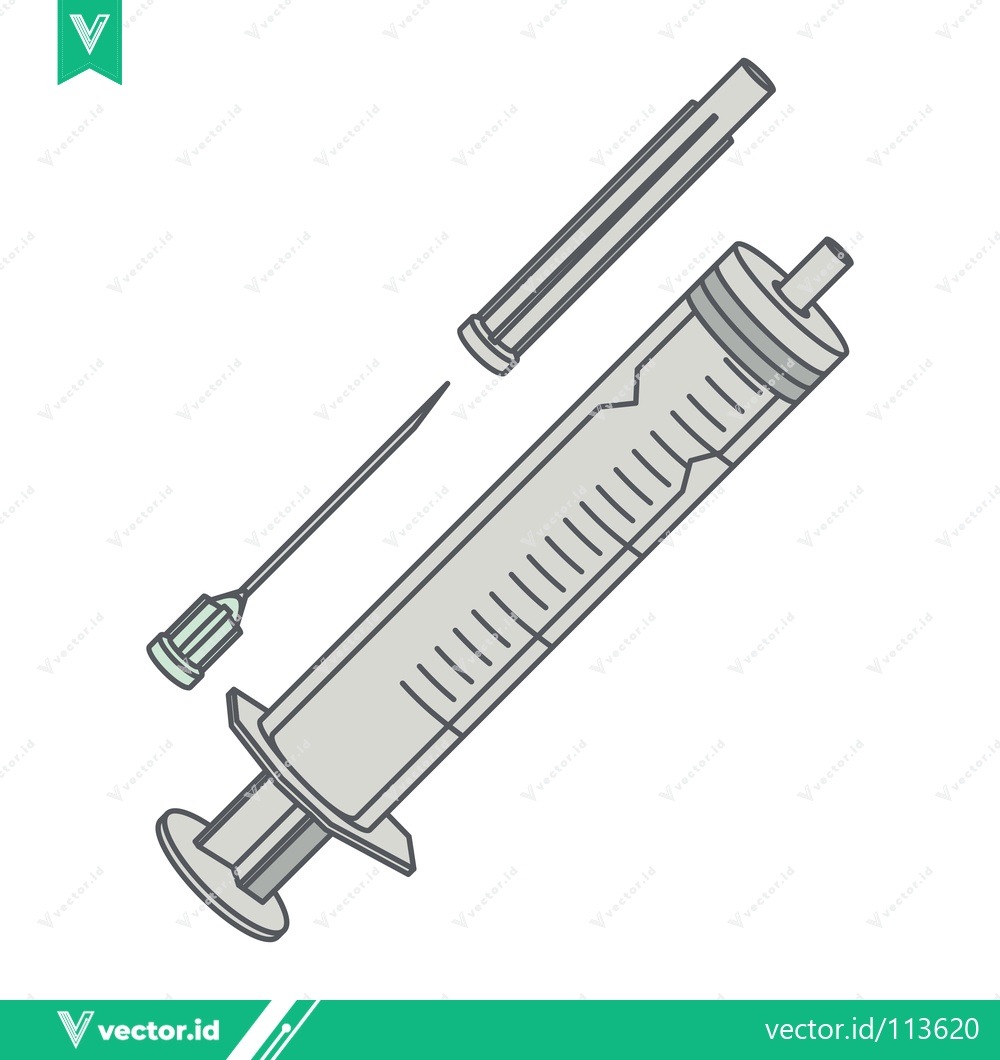 Premium Vector dari Medical Syringe with Needle and Cap Illustration