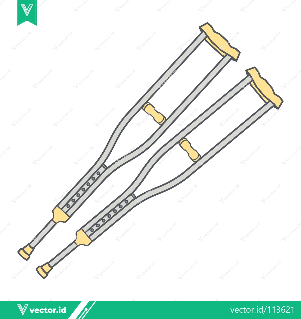 Premium Vector of Pair of Medical Crutches for Mobility Assistance