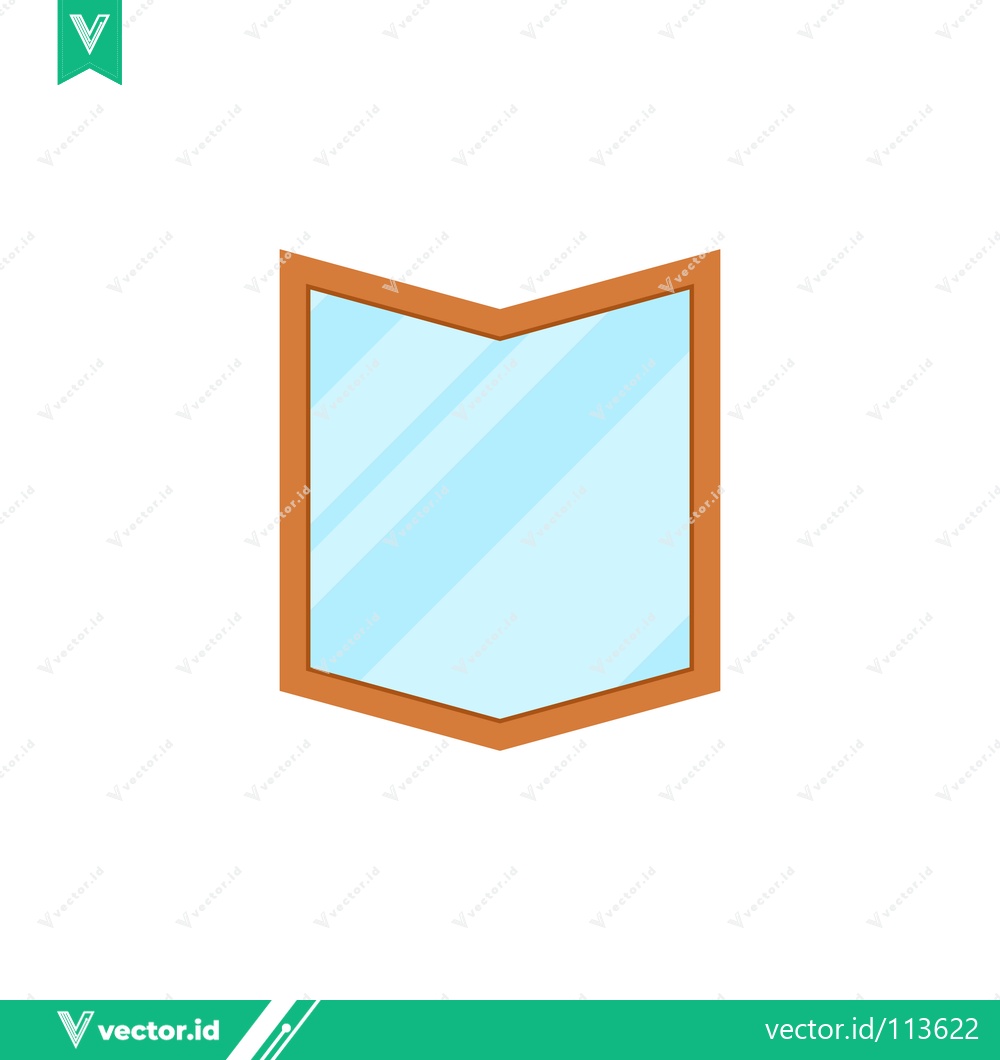 Premium Vector dari A simple illustration of a folded mirror with a wooden frame
