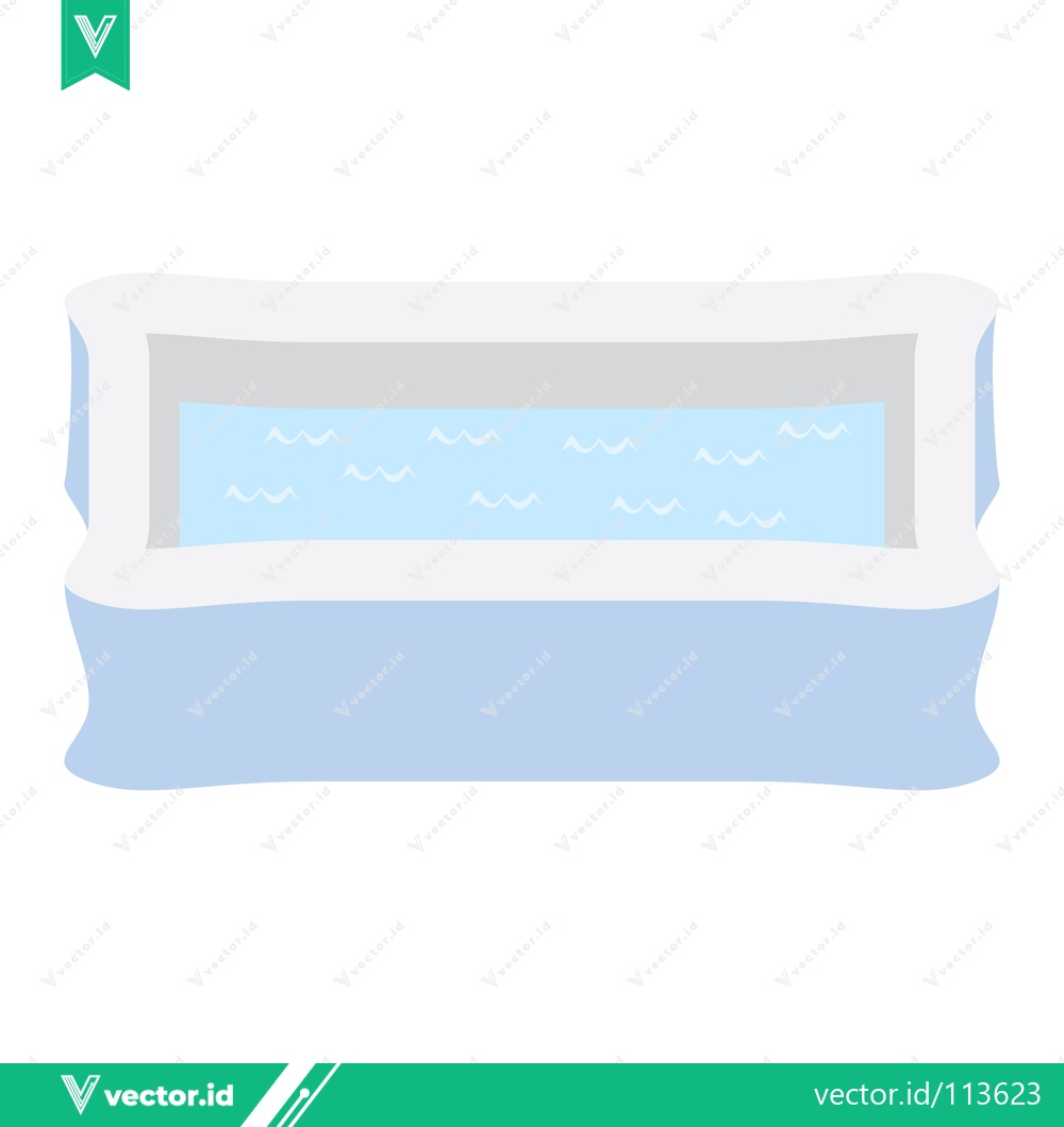 Premium Vector dari Minimalist Illustration of a Bathtub Filled with Clear Blue Water