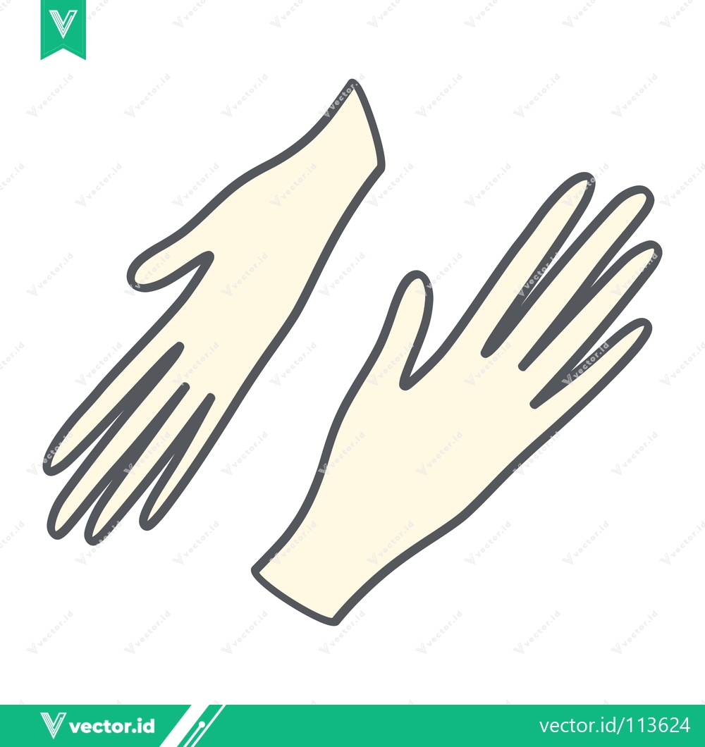 Premium Vector dari Illustration of two elegant long cream-colored gloves with dark outlines presented in a minimalist hand-drawn style