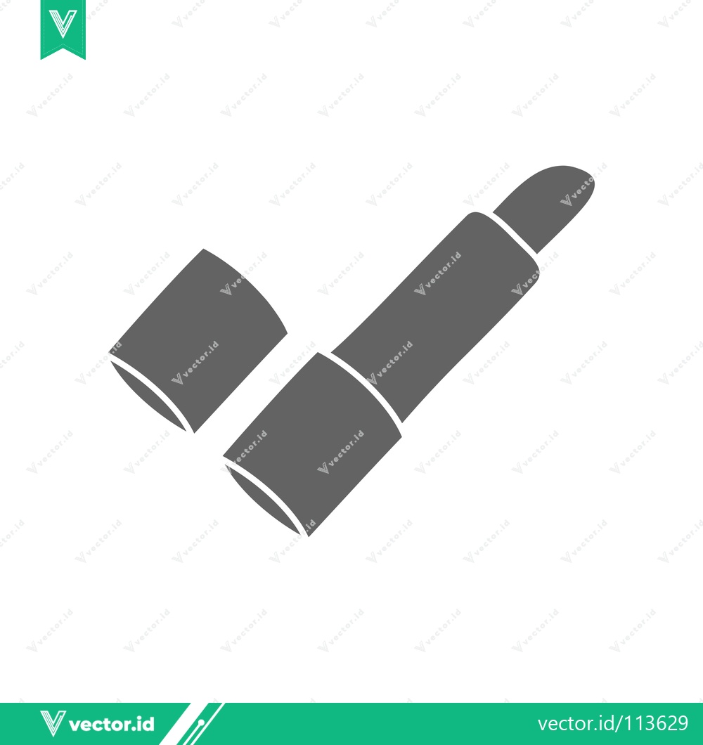Premium Vector of Simple Icon of Lipstick and Cap
