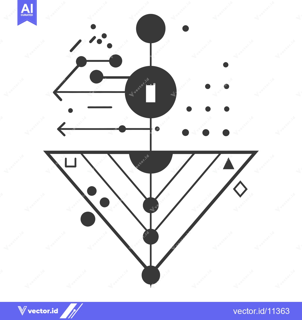 Premium Vector dari Abstract Geometric Design with Circles, Lines, and Triangles