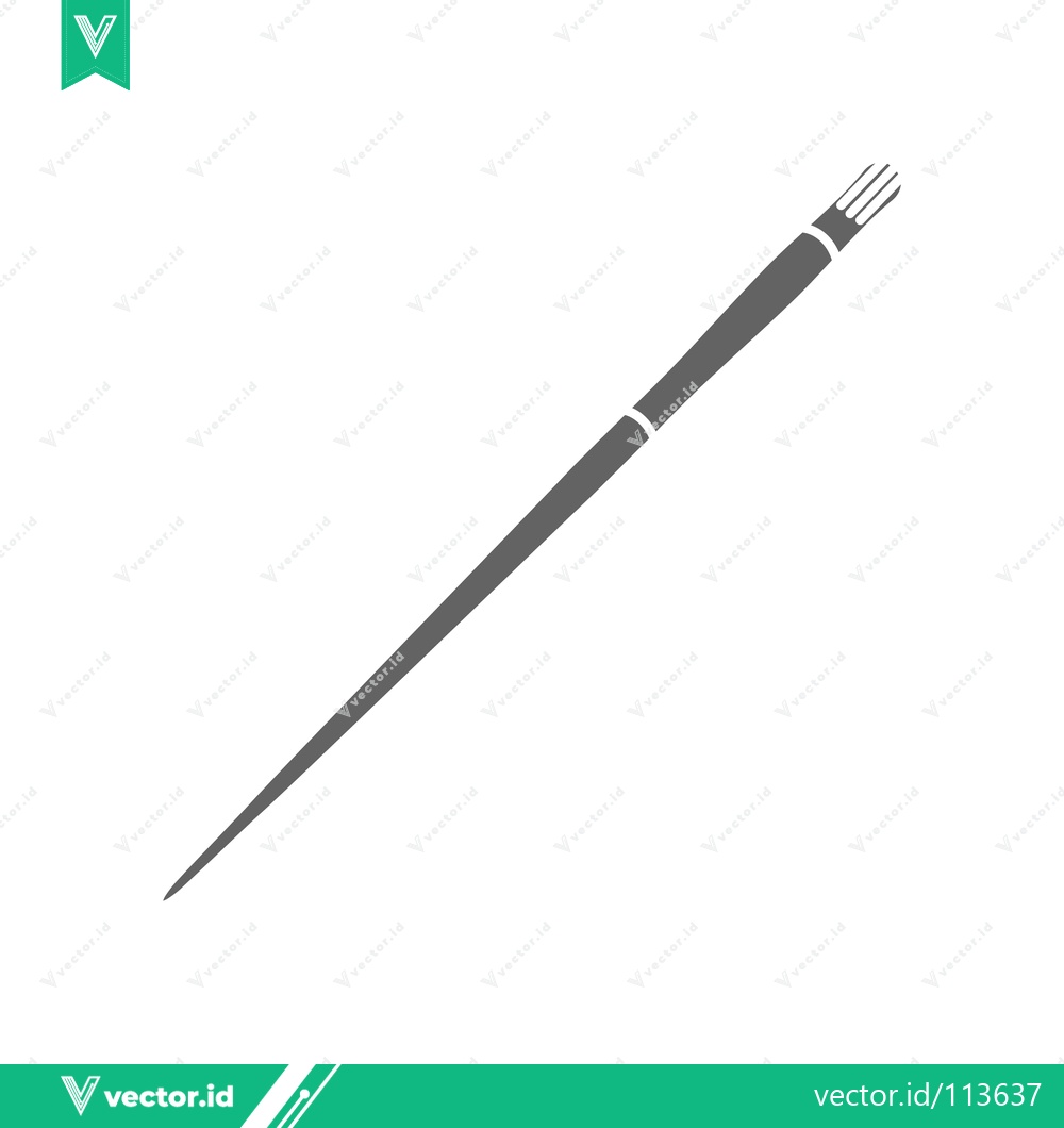 Premium Vector dari Stylized Illustration of a Single Paintbrush