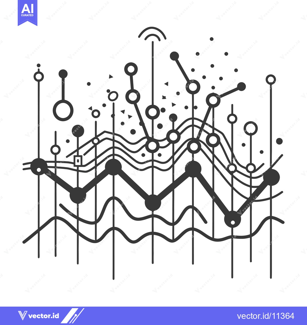 Premium Vector dari Abstract Geometric Design with Circles, Lines, and Waves
