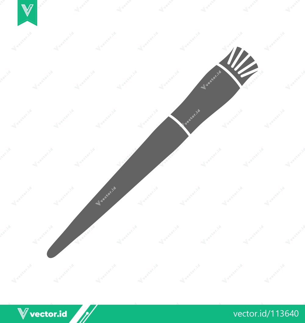Premium Vector dari Simple Icon of a Makeup Brush for Beauty and Cosmetics